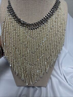 Pearl Fringe Statement Necklace - Ivory by Premiere Designs